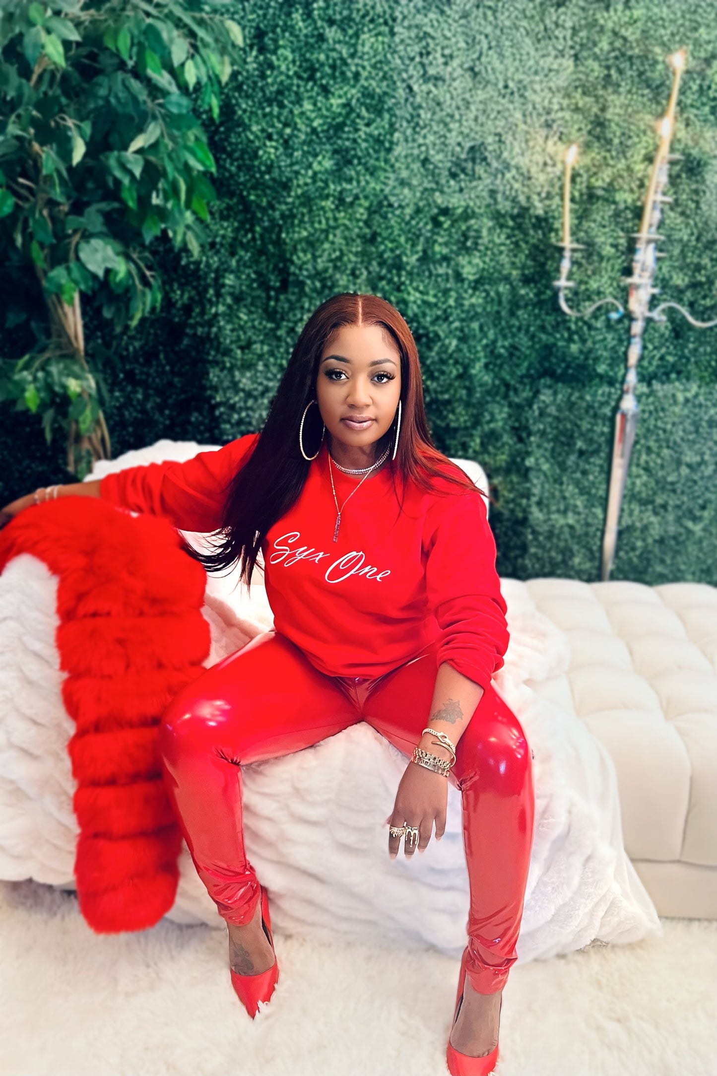 Syx One Statement Sweatshirt “Cherry Red” Price drop!