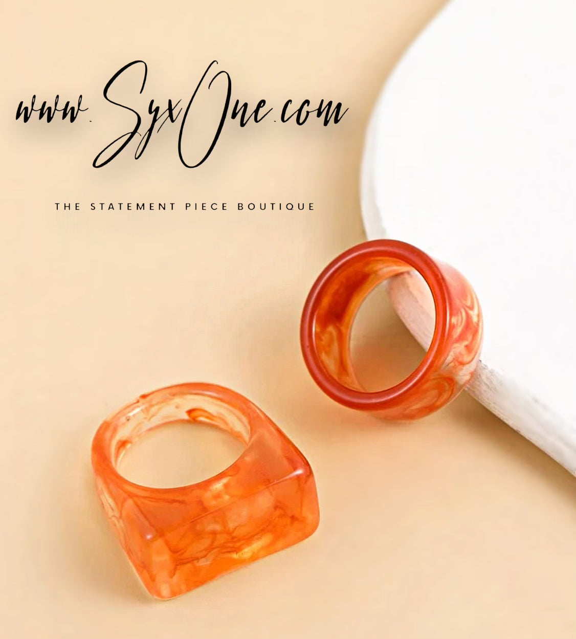 “Tangerine Dream” ring set